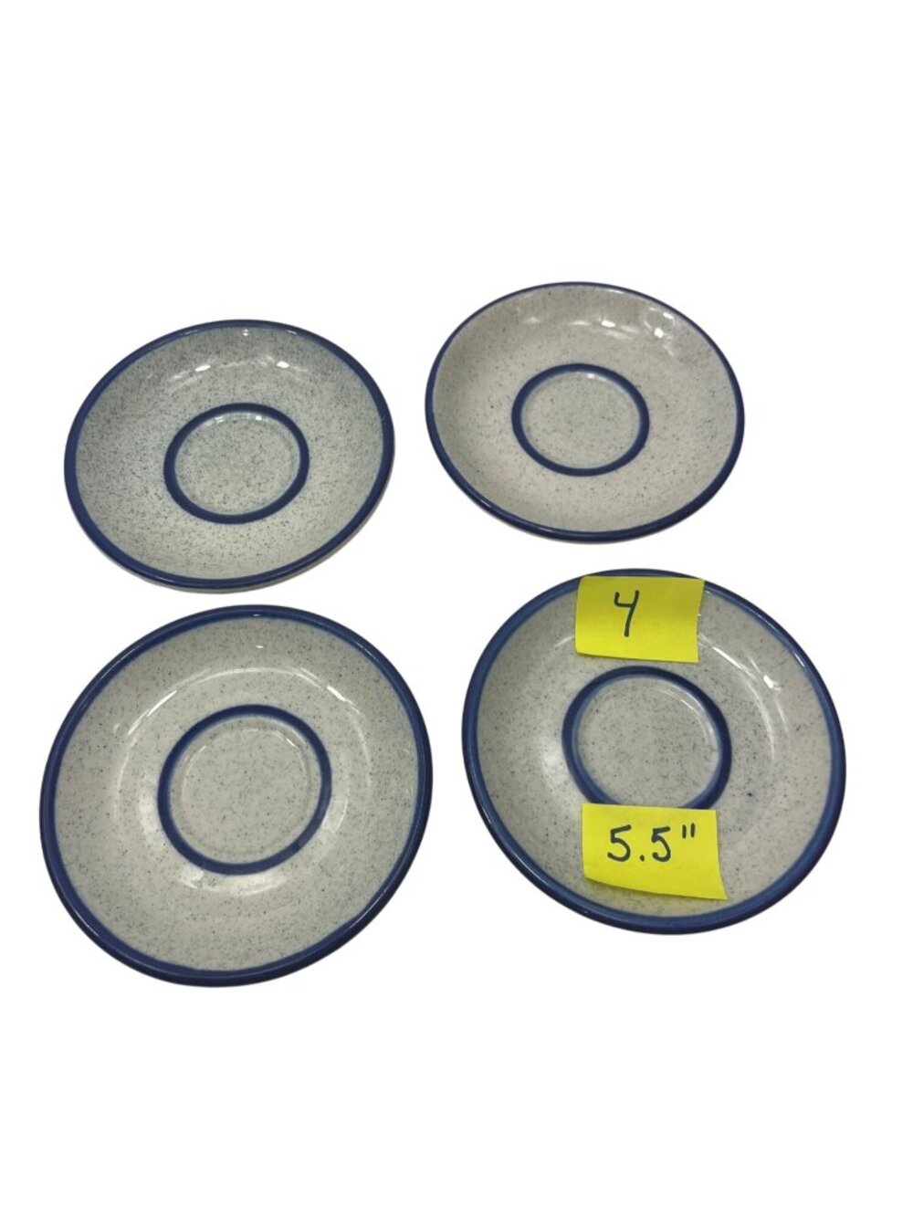Syracuse China Blue Speckled Saucer Plate 5.5 Inch Set Of 4 C89